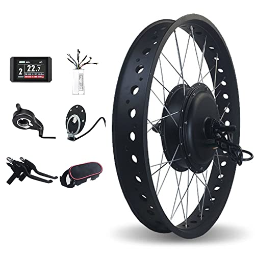 Oiyekntd 20/26 Inches 72V 3000W Electric Bikes Conversion Kit, Rear Wheel Snow E-Bike Conversion Kit Hub Motor Electric Bike Wheel Conversion Kit,72V3000W-26inch
