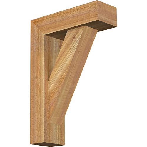Ekena Millwork BKT0604X18X26TRA05RWR Traditional Block Bracket w/Offset Brace, Western Red Cedar