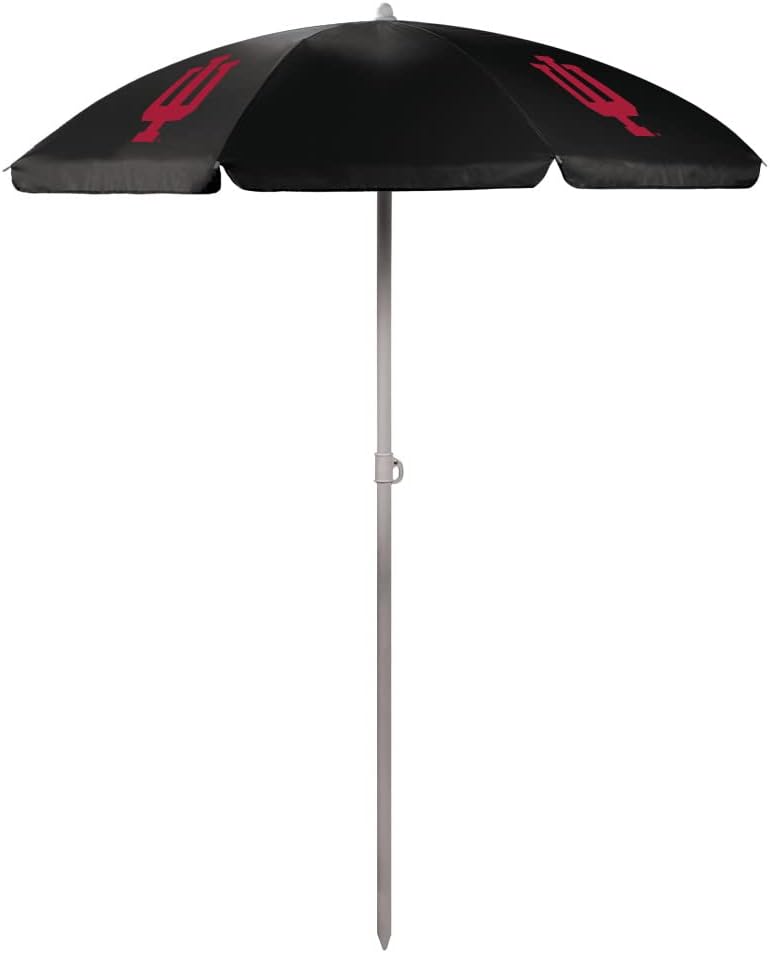 PICNIC TIME NCAA Indiana Hoosiers Outdoor Canopy Sunshade Beach Umbrella 5.5' - Small Patio Umbrella - Beach Chair Umbrella