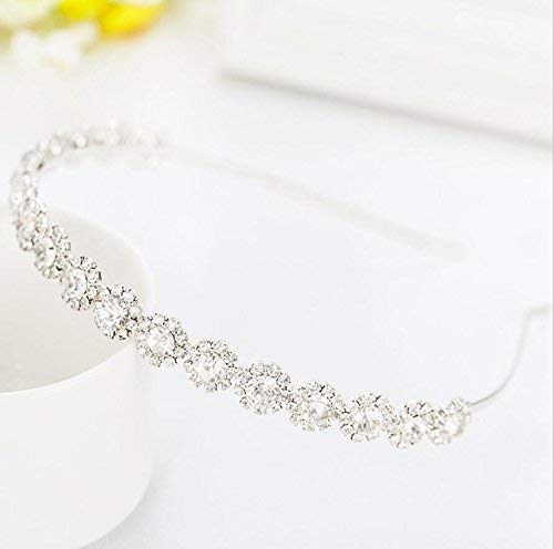 Ammei Headpiece Bridal Headpiece Wedding Headband With Crystal And Hair Accessories(Silver) #TOP25