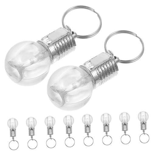 Yardenfun 10pcs Colorful Changing Led Bulb Key Chain Unique Design Keyring Torch with Durable Bright Mini Light Lamp for Keys and Ornaments