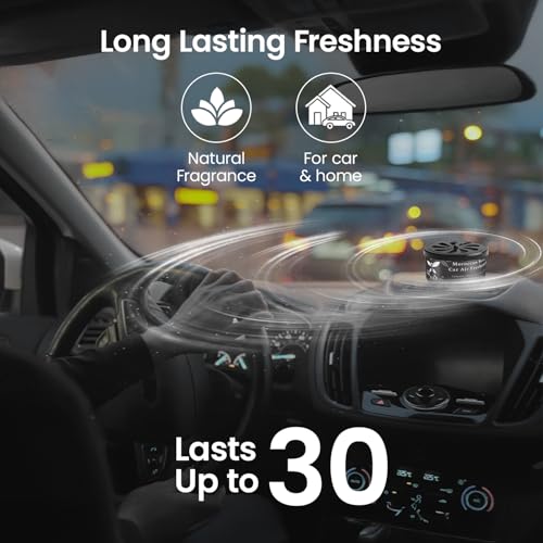 Shrida Naturals 60g Moroccan Rose Car Air Freshener Gel, Long-Lasting Organic Essential Oil Car Perfume, Luxury Floral Gel Diffuser, Natural Odor Remover, Spill-Proof Car Scent for Dashboard & Vents