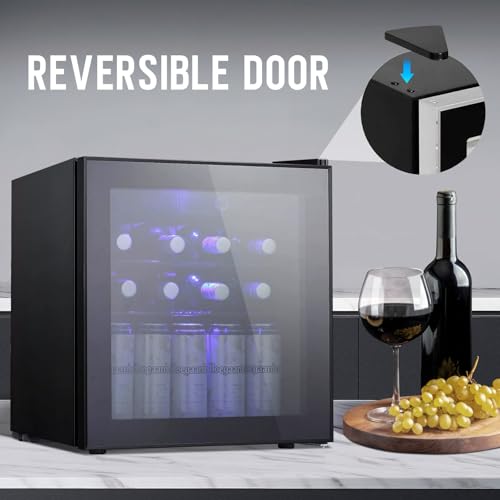 Image of Antarctic Star Mini Fridge Cooler - 70 Can Beverage Refrigerator Glass Door for Beer Soda or Wine -Small Drink Dispenser Machine Removable for Home, Office or Bar Chiller, 1.6cu.ft