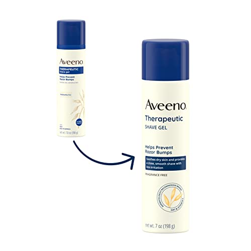 Aveeno Therapeutic Shave Gel With Oat And Vitamin E To Help Prevent Razor Bumps, Soothes Dry Skin And Provides A Close, Smooth Shave With Less Irritation, Fragrance-Free, 7 Oz #TOP1