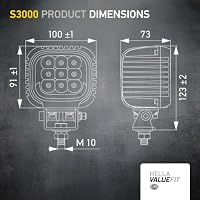 HELLA Valuefit S3000 LED Arbeitsscheinwerfer mit Positionslicht 12 - 24 Volt - 3000 echte Lumen - IP67 wasserdicht - Offroad Scheinwerfer für Traktor SUV UTV ATV - 1GA 357 109-041 – Ansicht 7