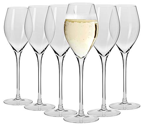 Set 6 Calici Da Champagne Flute 165 Ml - Bicchieri Da Vino Con Decorazione Incisa - Regalo Di Anniversario Di Matrimonio O Eventi Speciali