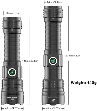 Tactical Flashlight Type-C USB Rechargeable 6000 lumens Zoomable LED Waterproof flashlights with Pressure Switch Picatinny Rial Light