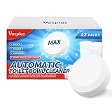 Vacplus Toilet Bowl Cleaner Tablets 12 Pack, Automatic Toilet Bowl Cleaners with Bleach, Sustained-R