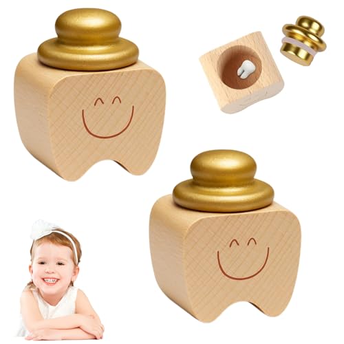 CUVZORA 2 Stück Milchzahndosen, Zahndosen zur Aufbewahrung der Ersten, Milchzähne Erinnerungsbox für Jungen Mädchen, Zahnfee Geschenk für Jungen Mädchen, Milchzahndose Zahndose Milchzähne