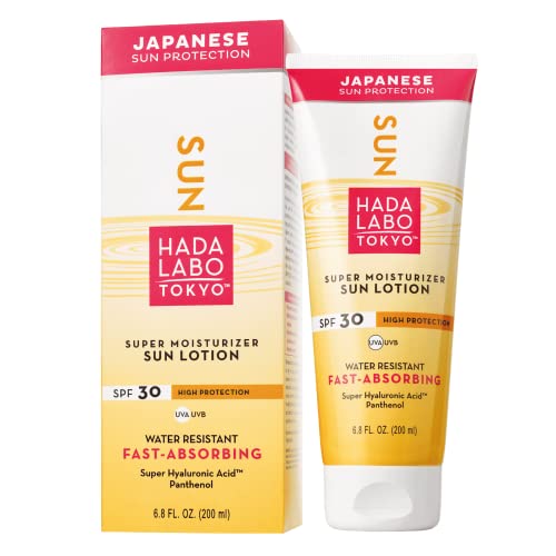Hada Labo Tokyo SUN Lotion Hochwirksame Sonnencreme mit 30 SPF für Körper Gesicht UVA/UVB Schutz mit Panthenol Hyaluronsäure 200ml