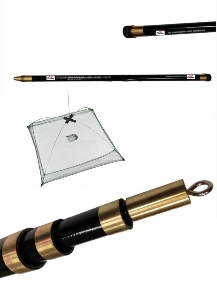 Bilancia completa di aste in acciaio con pratico sistema di chiusura salva spazio. La rete ha la magli da 4mm ed è presente un bordo che permette una migliore trattenuta del pesce. Nella parte inferiore è presente una piccola nicchia dove si può mettere esca (pane o altro) per aumentare le probabilità di pesca. Ottima per procurarsi pesci vivi da utilizzare come esche. Caratteristiche Tecniche: Dimensioni Aperta: Cm90x90 Dimensioni Chiusa (ingombro): Cm84x4x4 Maglia rete: 4mm