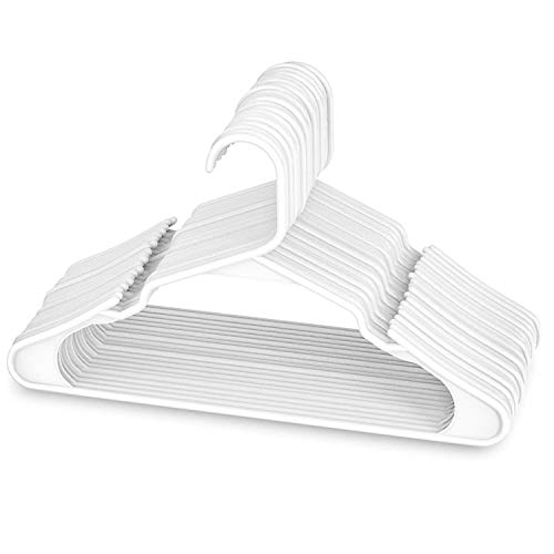 SOLIESCH Kleiderbügel, 40 Stück, Antirutsch, Premium-Qualität, langlebig und dünn, 0,5 cm dick, 41,5 cm breit, platzsparend, starker hochwertiger Kunststoff, für Erwachsene, Weiss Cover