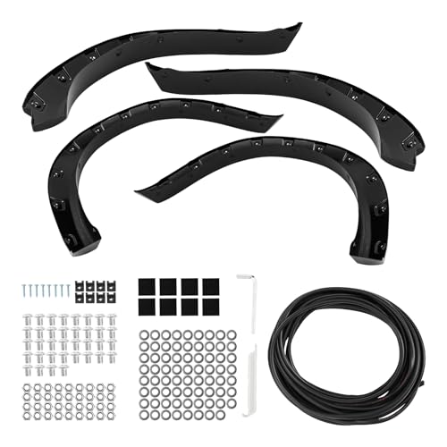 Zoncar 4Pcs Fender Flares Kit Compatible for 2009-2018 Dodge Ram 1500; 2019-2020 1500 Classic,Pocket-Riveted Style Paintable Wheel Fender Flares Cover Kit, Front and Rear, Matte Black by ZonCar - Image 3