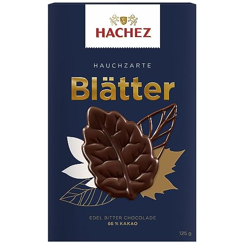 Hachez Hauchzarte Bl&auml;tter - Fine Bitter Sweet Dark Chocolate Leafs - 125 g - Germany