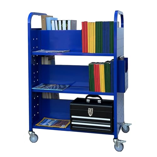 Double-Sided 3-Shelf Heavy Duty Book Truck