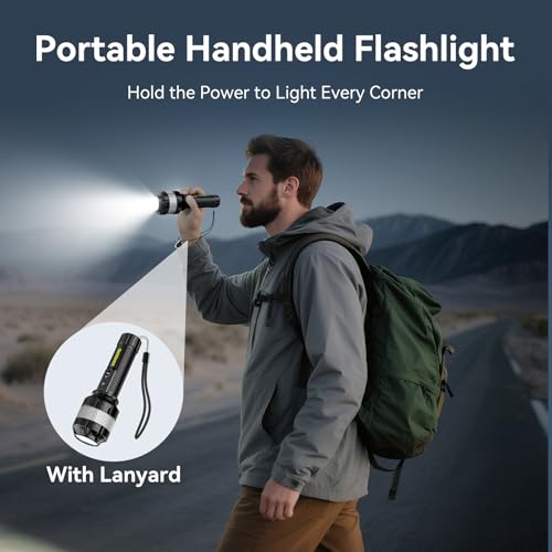 MARBERO [Winter Storm Power Outage Essential] Rechargeable Flashlight High Lumens with 4000mAh Battery Focused Beam Super Bright LED Powerful Flashlight 3 Modes Tactical Compact Portable Flashlight by MARBERO - Image 6