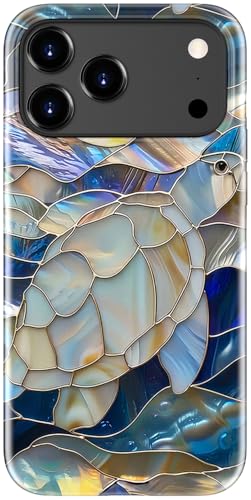 Image of Goodon for iPhone 17 Pro Max Case Cute - Wireless Charging Compatible - Dual-Layer Hard Shell + Silicone Cover - Protective Phone Case with Trendy Designs for Women - Abstract Sea Turtle