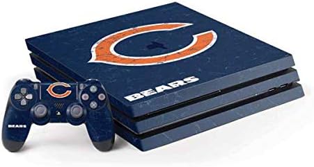 Skinit Decal Gaming Skin Compatible with PS4 Pro Console and Controller Bundle - Officially Licensed NFL Chicago Bears Distressed Design