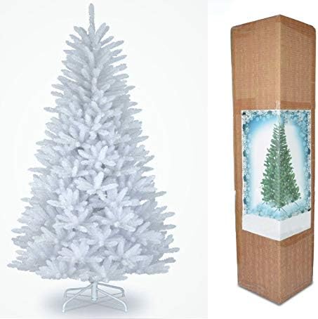SHATCHI Alaskan Pine Black/Green/White Christmas Bushy Looking Artificial Tree with Metal Stand Xmas Home Décor, PVC, 7Ft/210CM