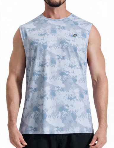 Image of EZRUN Men's Workout Sleeveless Shirts Quick Dry Muscle Swim Shirt Gym Fitness Running Beach Tank Tops