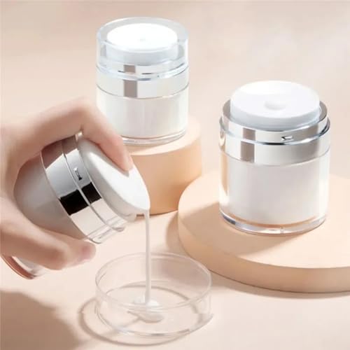 Frascos de Creme Vácuo Recarregáveis para Cosméticos, Maquiagem, Viagem (15ml x1un)