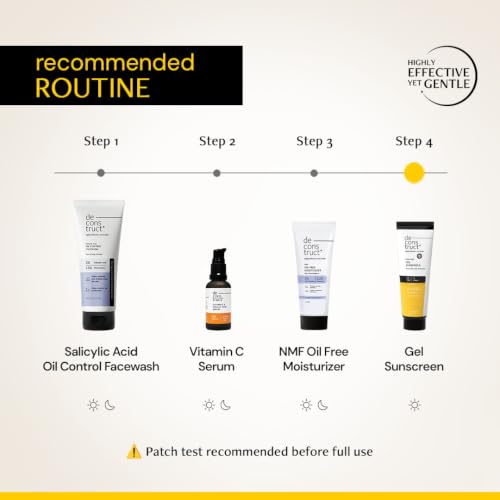 Image of Deconstruct Gel Sunscreen for Oily skin SPF 50 PA++++ |100% Photostable Sunscreen |4 New Gen UV Filters |In-Vivo |Lightweight, Airy, Non-greasy |For oily, combination, normal skin |For Men & Women 30g