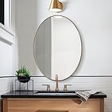 ANDY STAR Oval Gold Mirror, 22x30'' Brushed Gold Oval Mirror for Bathroom, Oval Wall Mirror for Btah