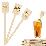Custom Wooden Drink Stirrers,50-500 Pieces 7" Personalized Swizzle Sticks for Cocktails,Coffee,Beverage Mixer,Reusable Stir Sticks for Bar,Restaurant,Wedding Party Favors,Christmas,Holidays (Rect)