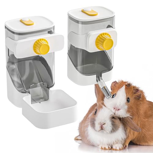 Guinea Pig Food Water Dispenser, Bunny Food and Water Bowl Set for Cage, Small Aniaml Dish for Rabbits, Ferrets, Rats, Squirrels