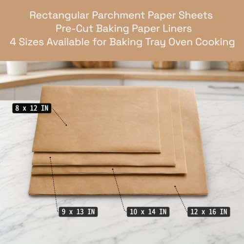200 Sheets Pre-Cut Parchment Paper for Baking, Non Stick Baking Sheets for Cookies, Air Fryer, Roasting – Unbleached, Chlorine Free, Heat Resistant Up to 446°F" (8 × 12 inch)