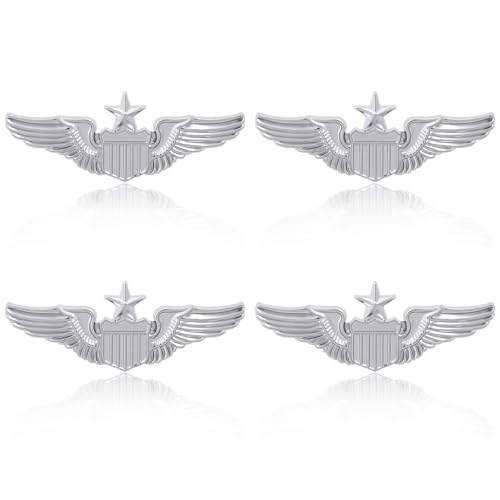 Image of 4Pcs Wings Pin Wing Pilot Air Force Senior Pilot Wing Badge