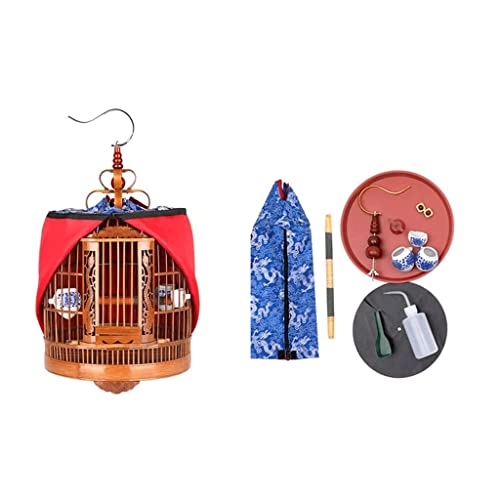 Cage à oiseaux en bambou faite à la main : maison rétro pour perroquet