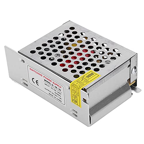 YDuupxe 24V Switch Power Supply Driver Adapter Aluminum Alloy Power Supply Driver for LED Display 3D Printer Industrial Automation (S-48-24 (24V/2A/48W) AC100-240V)