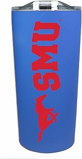 Campus Colors NCAA Double Walled Stainless Steel Tumbler with Slider-Top Lid, Perfect for Gameday (SMU Mustangs - Royal, 18oz)