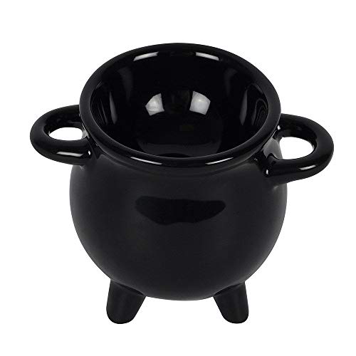 Black Cauldron Egg Cup With Broom Spoon Witch/Occult #TOP3