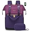 LOVEVOOK Laptop Backpack for Women, 17.7 Inch Work Laptop Bag with USB Port, Fashion Teacher Nurse Backpack Purse, Waterproof Travel Computer Backpack with Organizer Bag, 2pcs, Blue-Purple