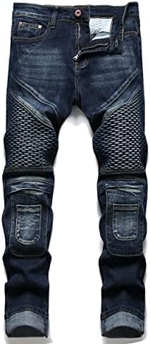 TMMMT Males’s Style Washed Straight Match Slim Denims