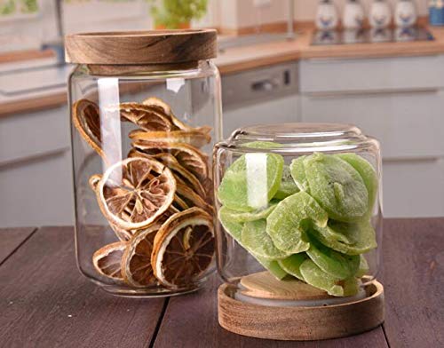 Bocal Conservation COOK CONCEPT Verre 110cl - Couvercle Acacia - Aliments Secs Ou Préparations