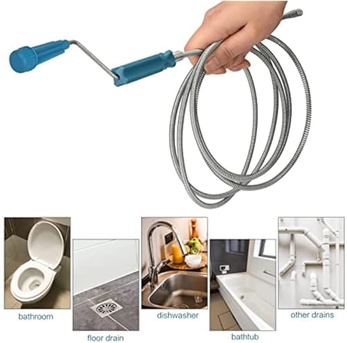 78.74in Flexible Drain Cleaning Tool 1pc - Lightweight Easy-to-Use for Kitchen & Bathroom Sinks, Tubs, Septic Systems, Durable Plastic/Metal for Home Maintenance & Plumbing Tasks - 3