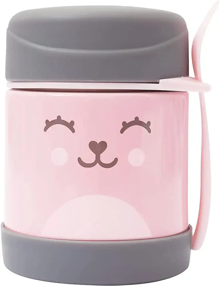 Buba Pote Termico C/Colher - Gumy Rosa Buba Rosa