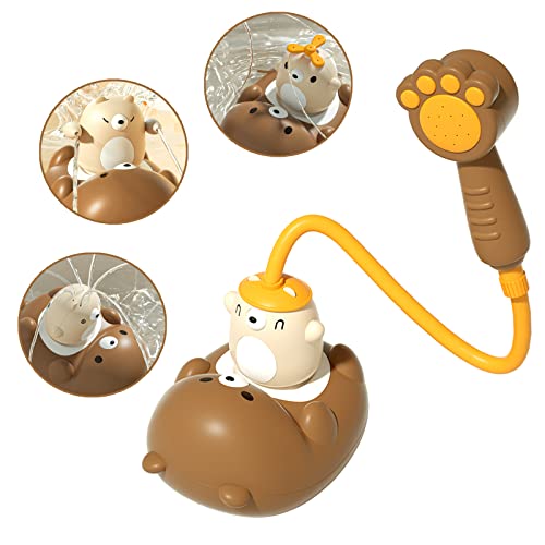 Image of cxjoigxi Bath Toys for Toddler 3-4 Years, 5 Modes Baby Bath Shower Sprayer for 1 2 Year Old, Bear Sprinkler Bathtub Toy with Shower Head for Boys Girls Gifts Ages 4-8