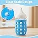 4 Pack Silicone Sleeves Compatible with Gulicola Glass Bottle, Silicone Sleeves for Glass Bottle, Soft and Flexible, Protect Bottles from Drops and Cracks, with Built-in Marking, Blue