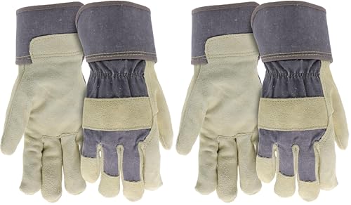 BOSS Women's Guard Split Cowhide Leather Palm Work Gloves, Extended Safety Cuff, Leather Knuckle...