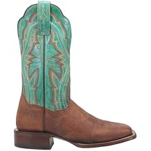 Dan Post Boots Womens Babs Leather Embroidered Square Toe Pull On Casual Boots Mid Calf Low Heel 1-2" - Brown