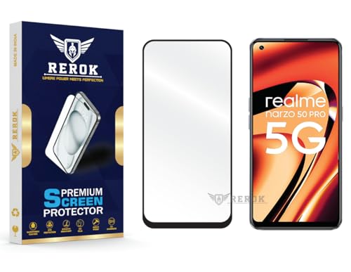 Image of Gorilla Tempered Glass Screen Protector Compatible with Realme Narzo 50 Pro [Pack of 1] | Edge-to-Edge, Bubble-Free, Case Friendly, Easy Installation Kit