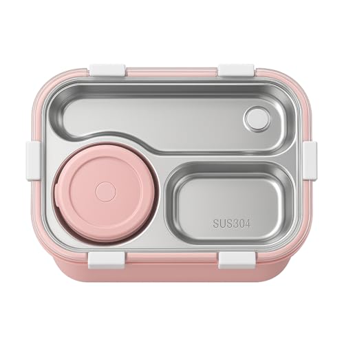 Shark Doo Doo® Bento 3 Compartment Stainless Steel Lunch Box with...