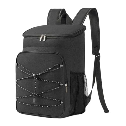 TOBBOMEY Bolsa Isotérmica Mochila de Gran Capacidad para Picnic y Camping Mochila Aislante Portátil para Almuerzo al Aire Fácil de Limpiar y Transportar Resistente y Ligera Color Negro