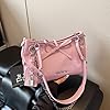 WATERBELINE Geräumige Umhängetasche aus PU-Leder mit Schleife und verstellbarem Riemen, lässige Handtasche für Damen und Mädchen #4