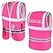 Xtinmee 2 Pcs Kids Construction Vest Toddler Children Construction Worker Costume High Visibility Safety Vest for Kids Construction Party Dress up for Boys Girls Halloween Role Play Birthday (Pink)