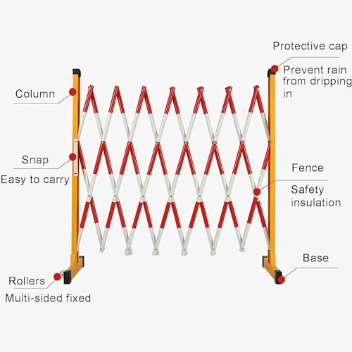 Barrière de circulation extensible et cônes pour chantier - 3